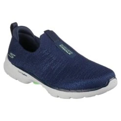 Skechers Women's Go Walk 6 - Glimmering Slip-On Runners Navy / Green -Skechers Store 124502 nvgr large