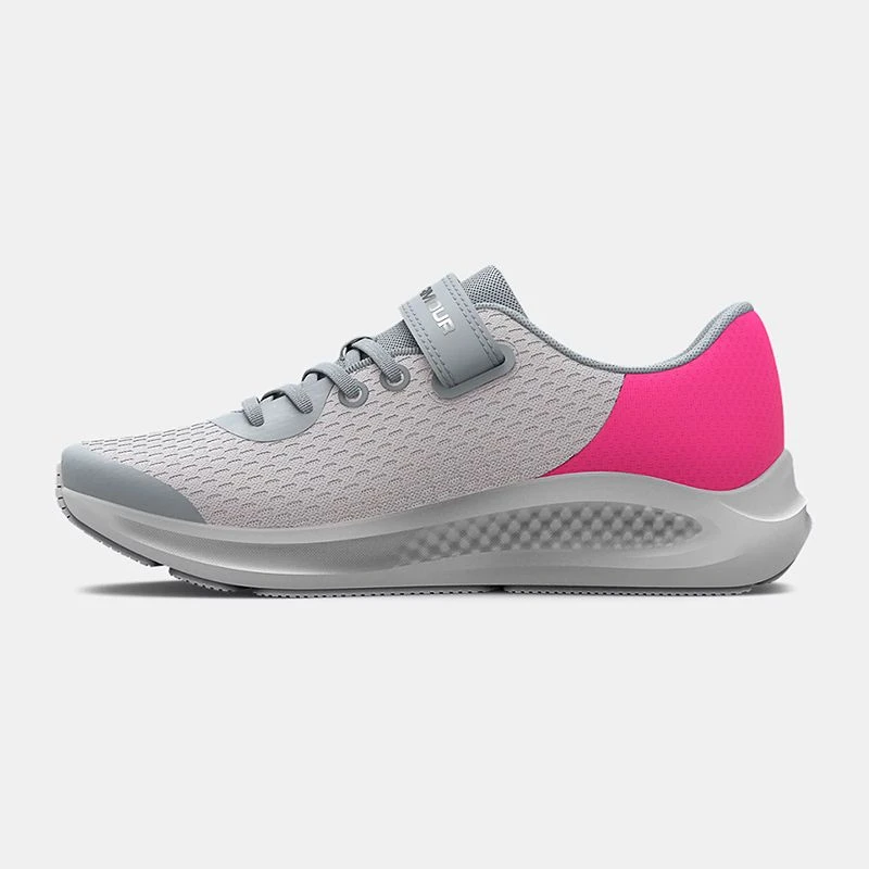 Under Armour Pursuit 3 AC Junior Running Shoes Halo Gray / Electro Pink / Metallic Silver 4 Under Armour Pursuit 3 AC Junior Running Shoes Halo Gray / Electro Pink / Metallic Silver - Image 2
