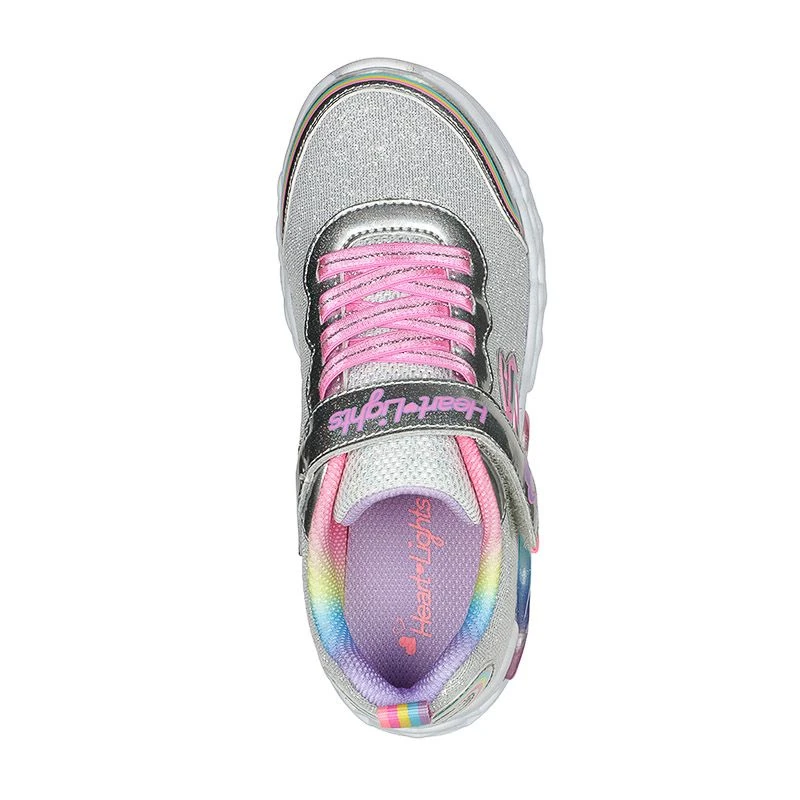 Skechers Kids' Infinite Heart Lights - Love Junior Runners Silver / Multi 7 Skechers Kids' Infinite Heart Lights - Love Junior Runners Silver / Multi - Image 5