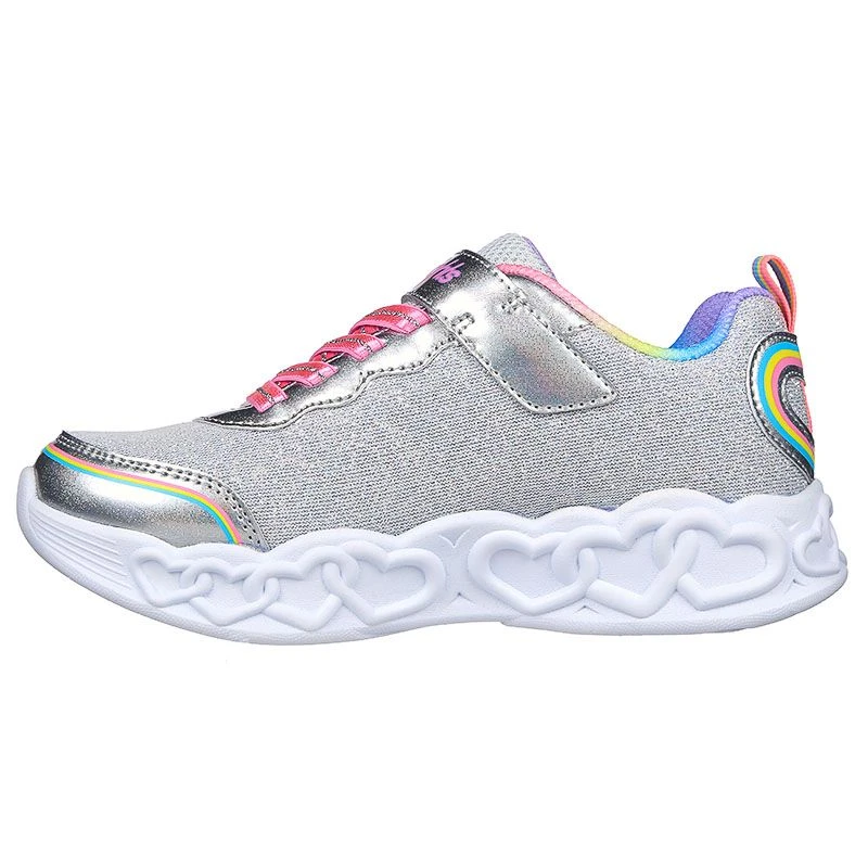 Skechers Kids' Infinite Heart Lights - Love Junior Runners Silver / Multi 4 Skechers Kids' Infinite Heart Lights - Love Junior Runners Silver / Multi - Image 2