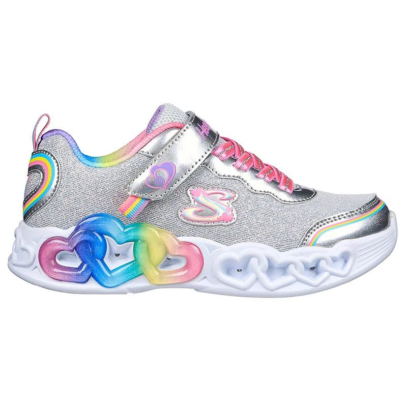 Skechers Kids' Infinite Heart Lights - Love Junior Runners Silver / Multi 3 Skechers Kids' Infinite Heart Lights - Love Junior Runners Silver / Multi
