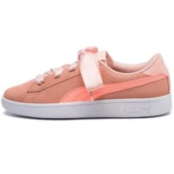 Puma Kids' Smash V2 Ribbon Junior Runners Peach / White