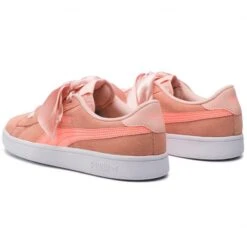 Puma Kids' Smash V2 Youth Ribbon Runners Peach / White -Skechers Store 366004 3
