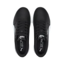 Puma Women's Carina Leather Trainers Black / Black / White -Skechers Store 370325 16 sv04