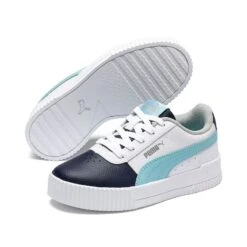 Puma Kids' Carina L Junior Runners White / Sky / Navy