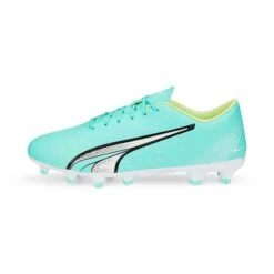 Puma Kids' Ultra Play FG/AG Football Boots Electric Peppermint / White / Fast Yellow