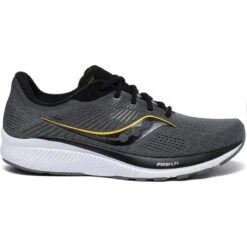 Saucony Men's Guide 14 Running Shoes Charcoal / Vizigold